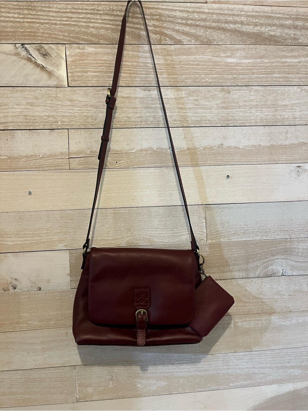 Patricia Nash Leather Crossbody Deep Burgundy